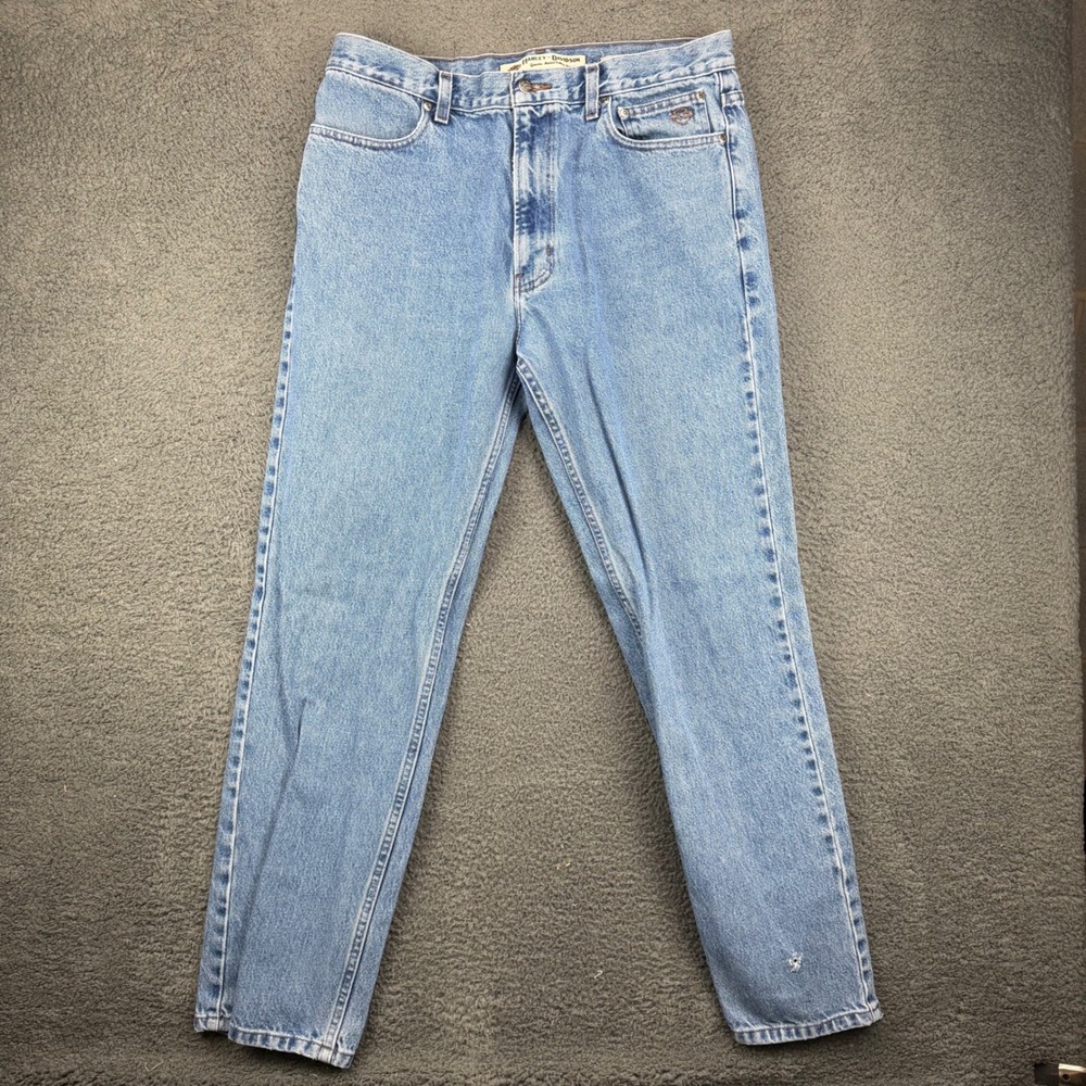 Harley Davidson Traditional Mens Jeans Light‎ Wash Denim Size 36x32